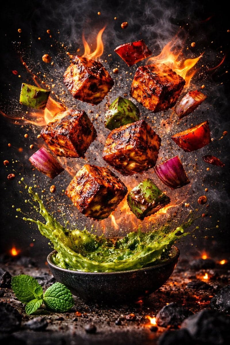 عکاسی غذای سینمایی هایپررئالیستی، نمای قهرمانانه؛ محتوای مرتبط هوش مصنوعی در Axeto
