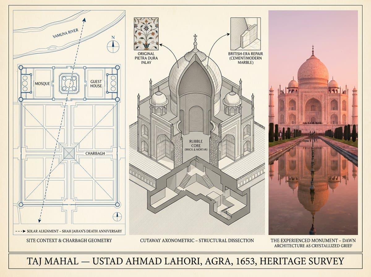 A preservation architect's survey board for [BUILDING / STRUCTURE] ΓÇö [STYLE / …؛ عکس ساخته‌شده با هوش مصنوعی و پرامپت فارسی در Axeto