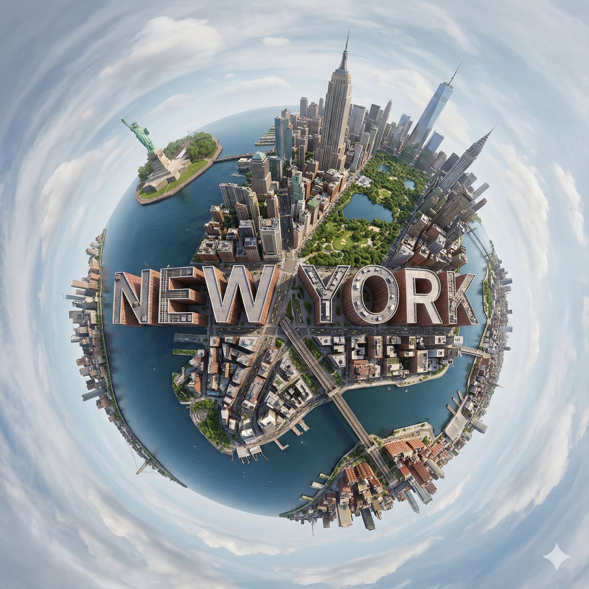 Create a hyperrealistic, surreal spherical panorama of [CITY NAME], with its mos…؛ عکس ساخته‌شده با هوش مصنوعی و پرامپت فارسی در Axeto