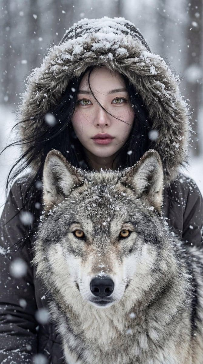 Objective: Create a breathtaking cinematic winter portrait depicting a deep, pri…؛ عکس ساخته‌شده با هوش مصنوعی و پرامپت فارسی در Axeto