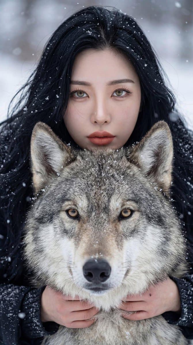 Objective: Create a breathtaking cinematic winter portrait depicting a deep, pri…؛ عکس ساخته‌شده با هوش مصنوعی و پرامپت فارسی در Axeto