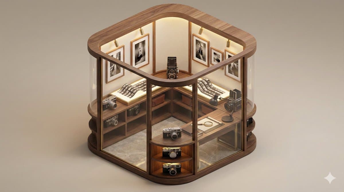 A clean, minimal 3D isometric diorama of a [EXHIBITION TYPE], featuring [DISPLAY…؛ عکس ساخته‌شده با هوش مصنوعی و پرامپت فارسی در Axeto