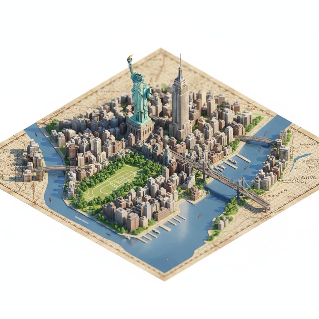 Perspective: isometric, 45 degree top down · Geography: Shape: follows real geog…؛ عکس ساخته‌شده با هوش مصنوعی و پرامپت فارسی در Axeto
