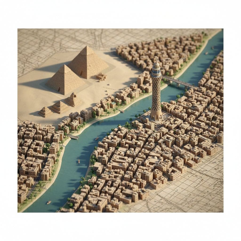 نقشه ایزومتریک دیوراما شهر/مکان، فوتورئالیستیک؛ محتوای مرتبط هوش مصنوعی در Axeto