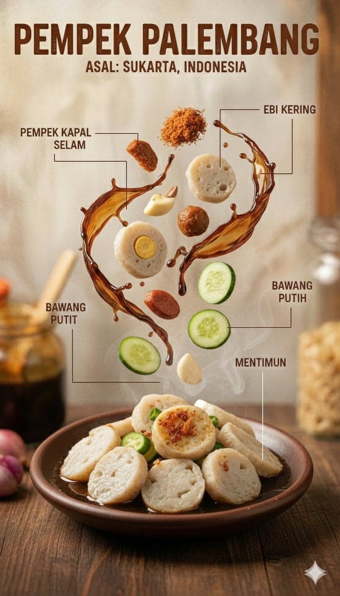 Image Prompt: Ultra-realistic culinary infographic, Subject: Indonesian, Base El…؛ عکس ساخته‌شده با هوش مصنوعی و پرامپت فارسی در Axeto