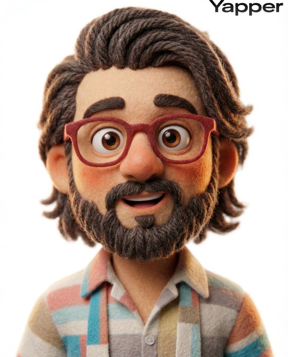 Transform the uploaded image into a stylized 3D claymation character. Soft felt …؛ عکس ساخته‌شده با هوش مصنوعی و پرامپت فارسی در Axeto
