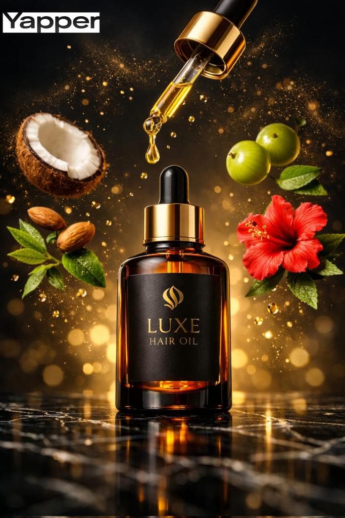 عکاسی محصول روغن موی گیاهی لوکس، نورپردازی سینمایی؛ محتوای مرتبط هوش مصنوعی در Axeto