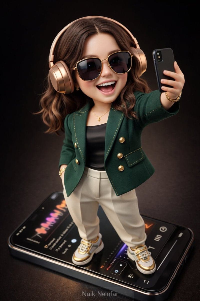 Create a high-detail 3D semi-realistic chibi character with slightly exaggerated…؛ عکس ساخته‌شده با هوش مصنوعی و پرامپت فارسی در Axeto