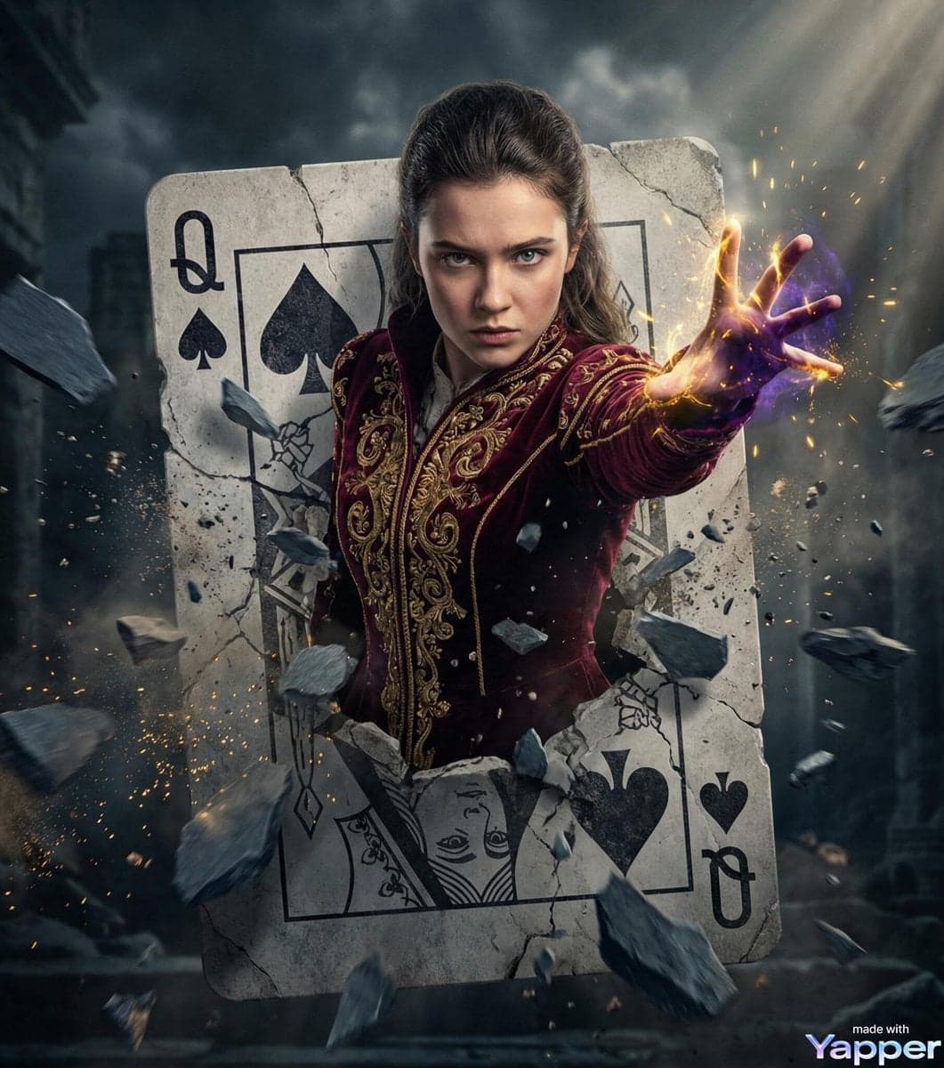 Make a hyper-realistic cinematic movie poster of a powerful young female sorcere…؛ عکس ساخته‌شده با هوش مصنوعی و پرامپت فارسی در Axeto
