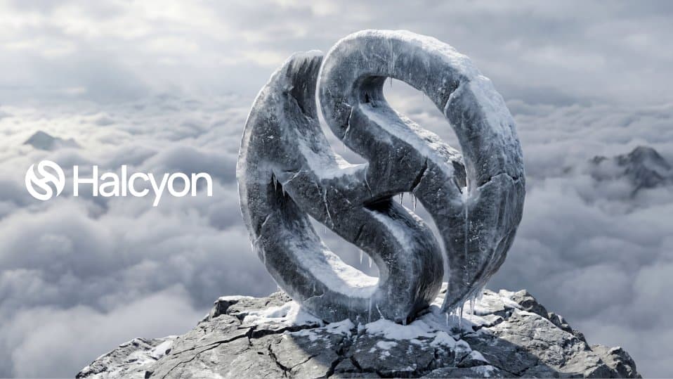 A hyper-realistic 3D render of a flat logo sculpted as a massive, frosted stone …؛ عکس ساخته‌شده با هوش مصنوعی و پرامپت فارسی در Axeto