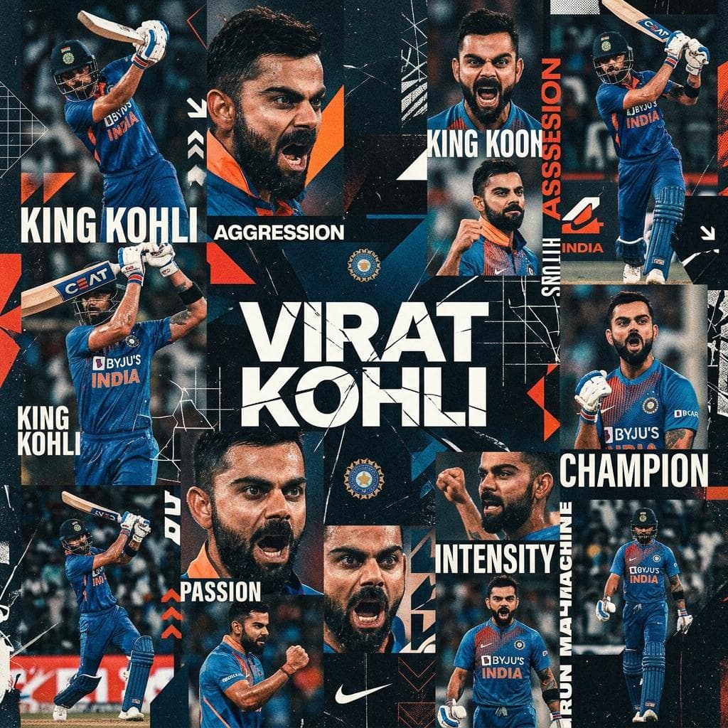 Create a digital modern maximalism style sports collage of [TEAm Name] [Player n…؛ عکس ساخته‌شده با هوش مصنوعی و پرامپت فارسی در Axeto