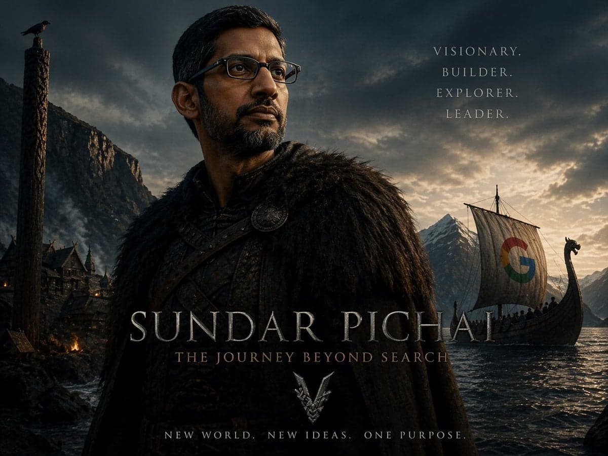 A cinematic epic sci-fi fantasy movie poster featuring three powerful tech leade…؛ عکس ساخته‌شده با هوش مصنوعی و پرامپت فارسی در Axeto