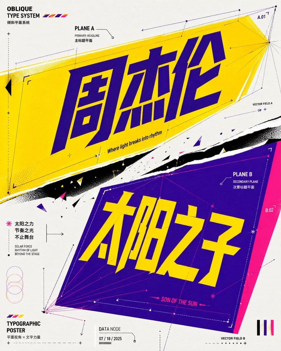 Oblique Planar Perspective Typographic Poster for "[Subject Text]", [Text Langua…؛ عکس ساخته‌شده با هوش مصنوعی و پرامپت فارسی در Axeto