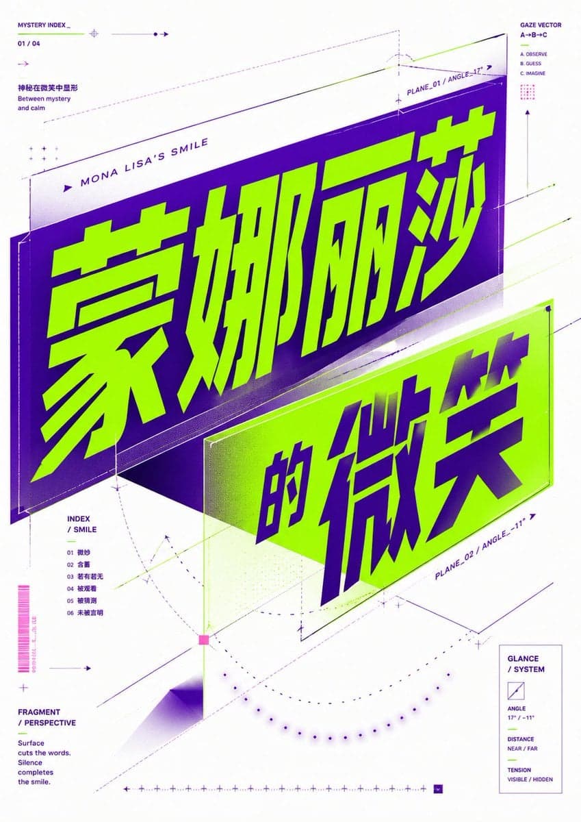 Oblique Planar Perspective Typographic Poster for "[Subject Text]", [Text Langua…؛ عکس ساخته‌شده با هوش مصنوعی و پرامپت فارسی در Axeto