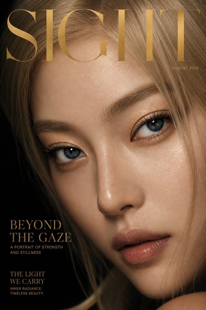 Luxury extreme close-up portrait, magazine cover style, title "SIGHT", featuring…؛ عکس ساخته‌شده با هوش مصنوعی و پرامپت فارسی در Axeto