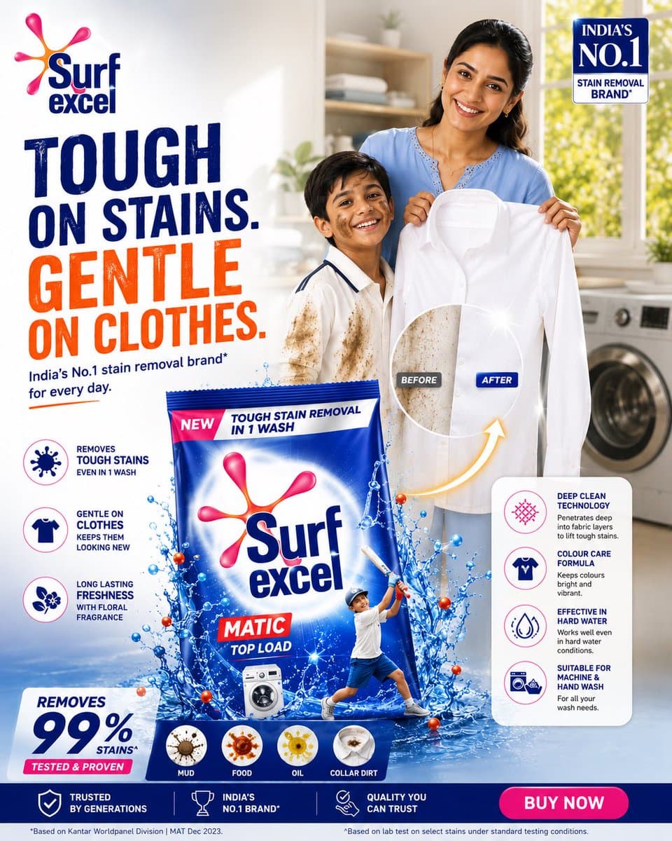 FORMAT: 4:5 vertical premium FMCG SMM poster hyper-realistic detergent advertisi…؛ عکس ساخته‌شده با هوش مصنوعی و پرامپت فارسی در Axeto