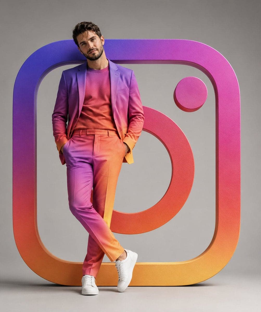 A hyper-realistic editorial photograph of a stylish man confidently interacting …؛ عکس ساخته‌شده با هوش مصنوعی و پرامپت فارسی در Axeto