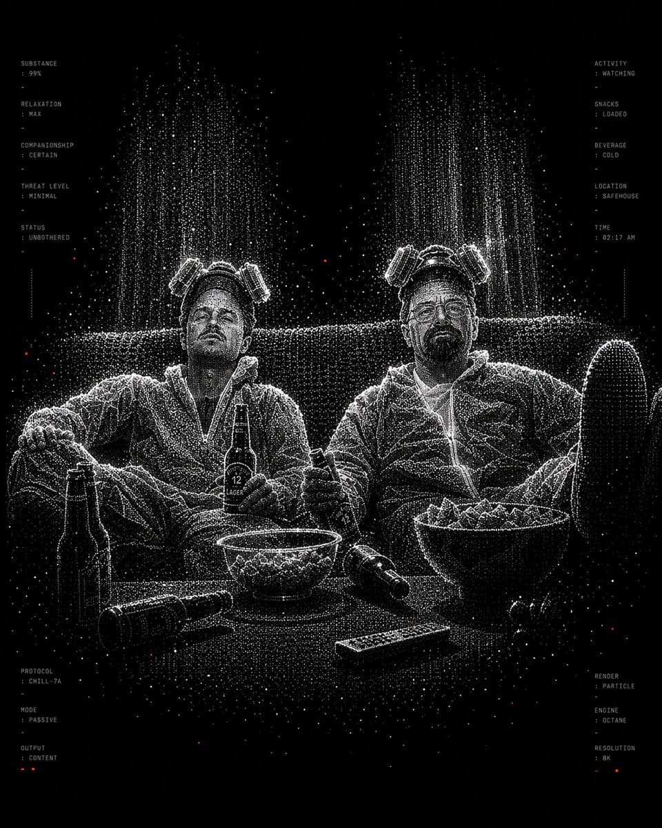 Transform the uploaded image into a high-contrast monochrome particle-render aes…؛ عکس ساخته‌شده با هوش مصنوعی و پرامپت فارسی در Axeto