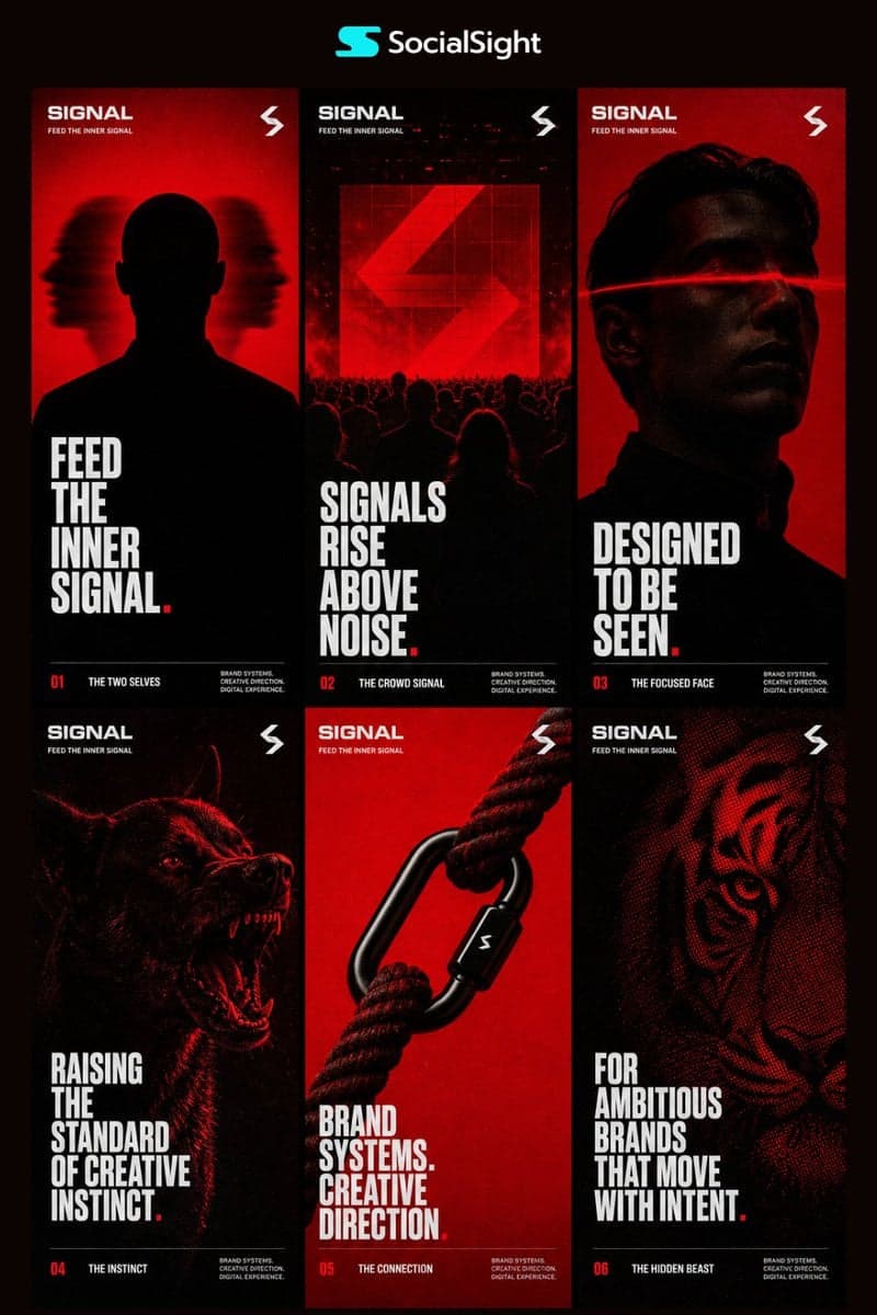 Brand Identity Poster Series · Style: bold experimental editorial branding, Mood…؛ عکس ساخته‌شده با هوش مصنوعی و پرامپت فارسی در Axeto