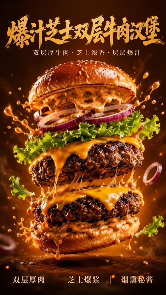 Advanced commercial food photography, new product main key visual poster for a r…؛ عکس ساخته‌شده با هوش مصنوعی و پرامپت فارسی در Axeto