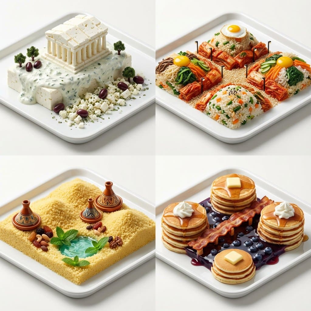 Miniature Food Landscapes؛ عکس ساخته‌شده با هوش مصنوعی و پرامپت فارسی در Axeto