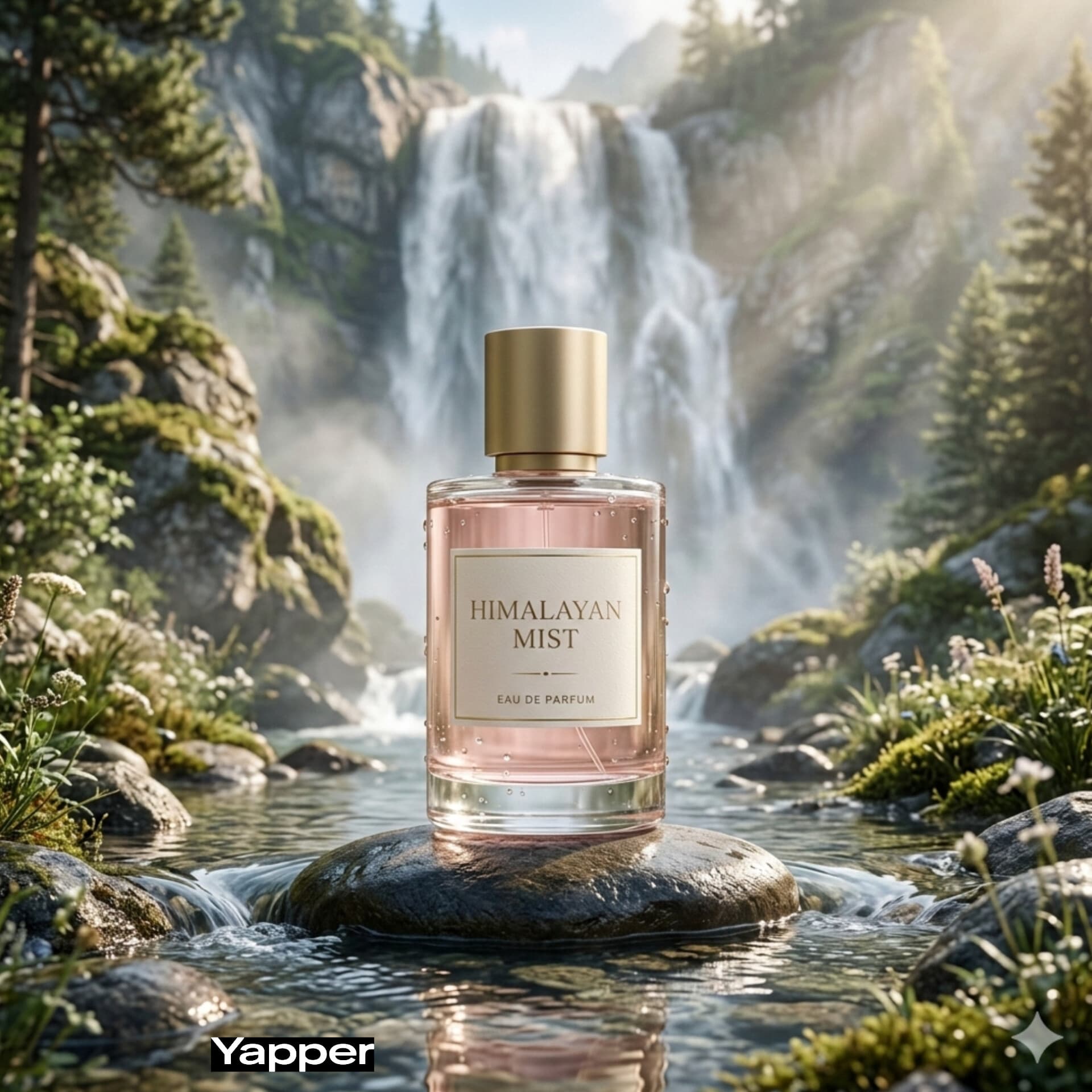عکاسی محصول عطر لوکس در طبیعت؛ محتوای مرتبط هوش مصنوعی در Axeto