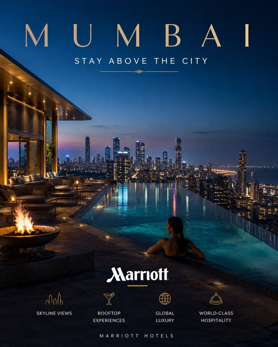 MARRIOTT MUMBAI — GLOBAL HOSPITALITY CAMPAIGN SYSTEM CAMPAIGN TITLE STAY ABOVE T…؛ عکس ساخته‌شده با هوش مصنوعی و پرامپت فارسی در Axeto