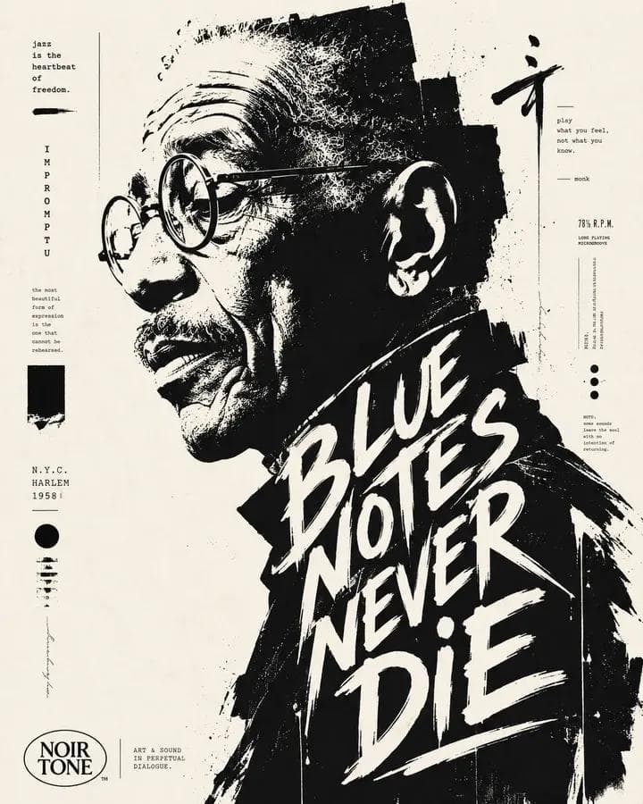 High-contrast black and white typographic portrait poster of [Human], shown in s…؛ عکس ساخته‌شده با هوش مصنوعی و پرامپت فارسی در Axeto