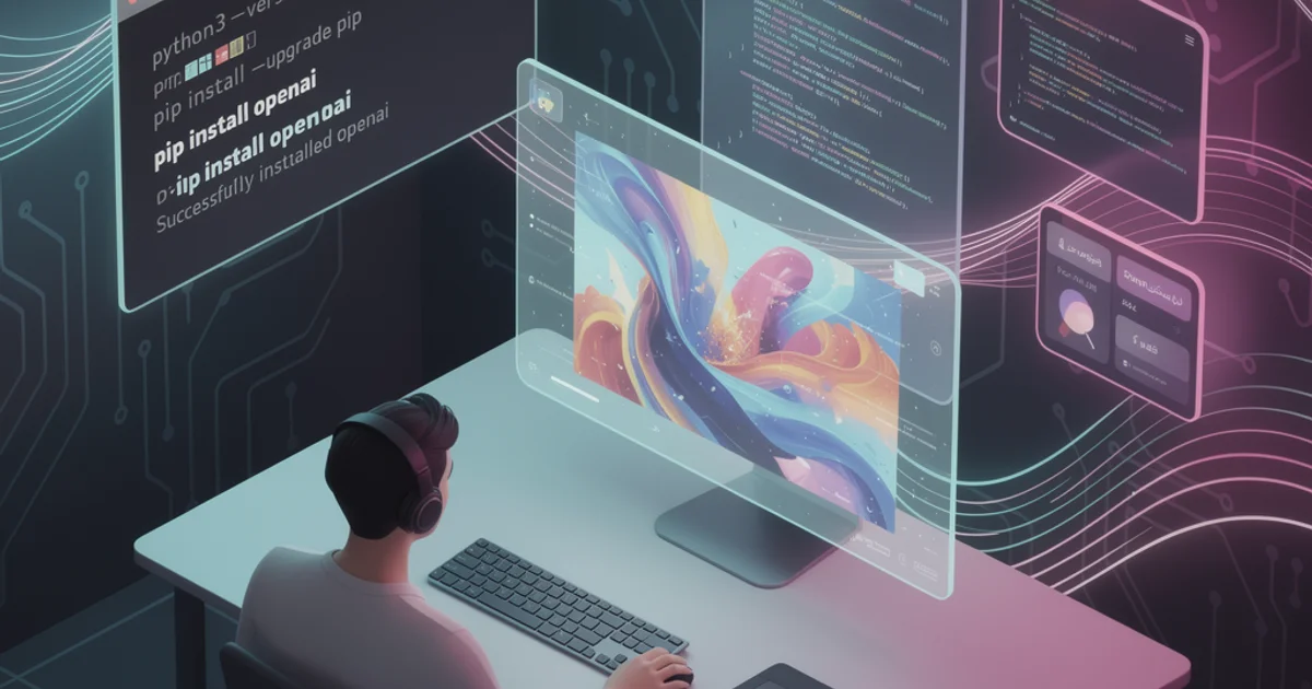 تصویرسازی گرافیکی از پروسه تولید کلید API در پلتفرم OpenAI