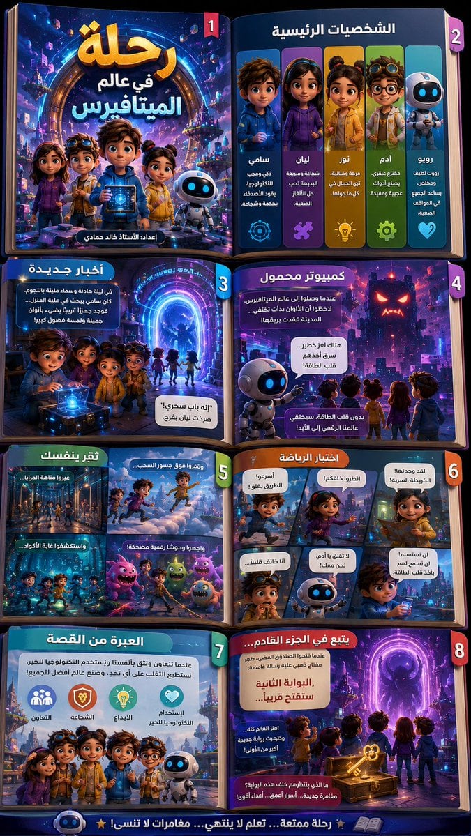 Create a large Arabic infographic in the form of a small three-dimensional child؛ پرامپت فارسی برای ساخت عکس با هوش مصنوعی
